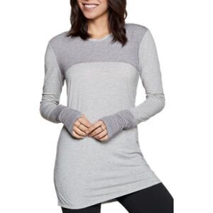 Toad & Co Women's XS Long Sleeve Striped Gray/White Shirt Lyocell Hiking Outdoor